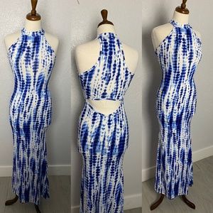 Tye Dye Blue Touch Dolls Miami Maxi Dress